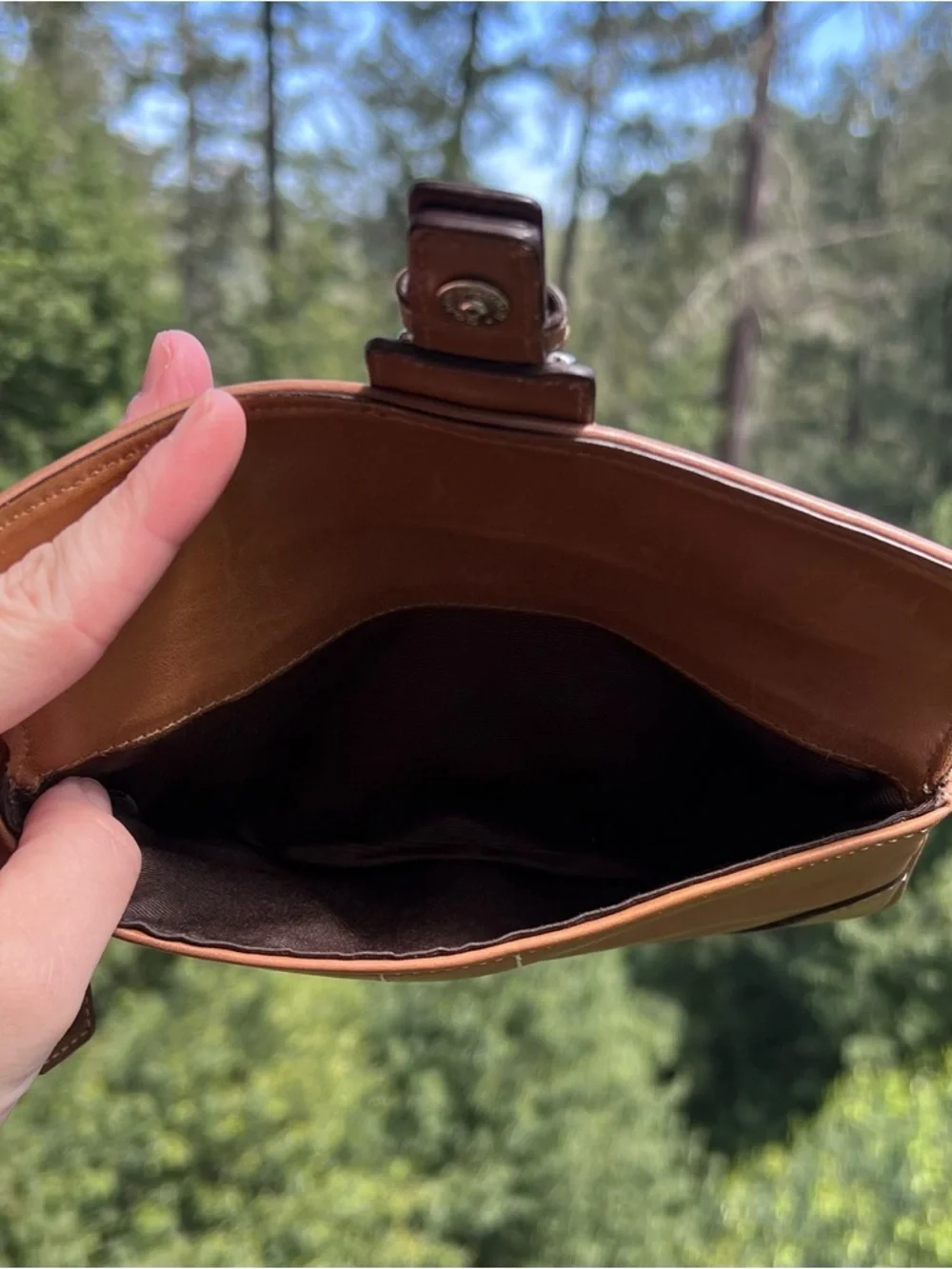 COACH VINTAGE Brown Leather Wallet Clutch w Tasseled Flap AUTHENTIC